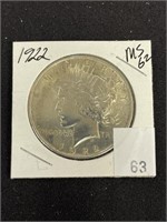 1922 Silver Peace Dollar, Ms62