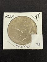 1922 Silver Peace Dollar, Vf, Gem
