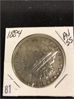 1884 Morgan Silver Dollar A.u. – 55