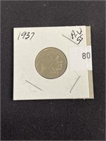 1937 Buffalo Nickel, Au55
