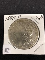 1888–0 Morgan Silver Dollar, Fine