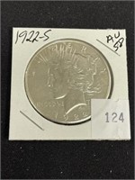 1922s Silver Peace Dollar, Au58