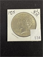 1923 Silver Peace Dollar, Au55