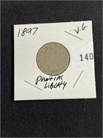 1897 Liberty V Nickel, Partial Liberty