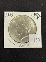 1923 Silver Peace Dollar, Ms62