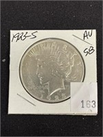 1923s Silver Peace Dollar, Au58