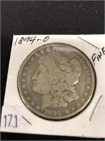 1894–0 Morgan Silver Dollar, Fine