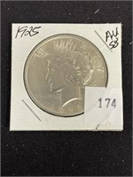 1925 Silver Peace Dollar, Au58