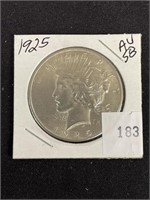 1925 Silver Peace Dollar, Au58