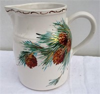 RRP Co Pinecone Painted Pitcher Artist Signed