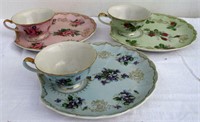 Lot of 3 Lefton China Cups & Plates