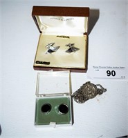 .925 Sterling Mark Cufflinks,Necklace