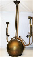 Large Antique  Brass Hanging  Kerosene Chandelier