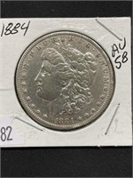 1884 Morgan Silver Dollar A.u. – 58