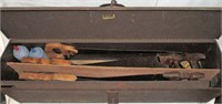 Vintage Saw Box with 6 Superior & Disston Saws