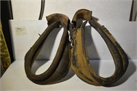 2- Vintage Leather Horse Harness Yokes