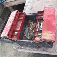 Metal Toolbox With Misc Tools