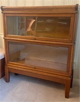 TWO SECTION OAK BARRISTER'S   BOOKCASE