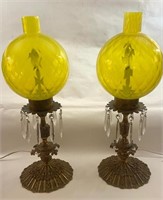 PAIR OF ART GLASS GIRONDELS