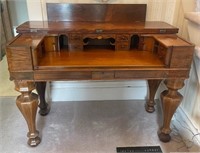 ROSEWOOD AND MAHOGANY SPINNET DESK