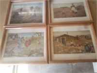 FOUR HARVEY DUNN FRAMED PICTURES