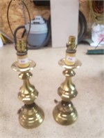 TWO BRASS LAMPS