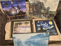 Group: 5 Lg Paintings/Prints