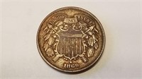 1869 2c Two Cent Piece High Grade