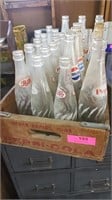 Wooden Pepsi Crate with various Pepsi Bottles
