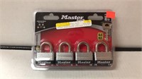 4 pack of Master Locks with Key