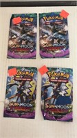 4 pkgs POKÉMON GAME CARDS. Sun & Moon Guardians