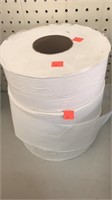 3 large rolls Toilet Paper.  Large hole.