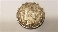 1883 Liberty V Nickel No Cents