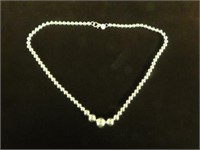 LADIES .925 BEADED NECKLACE W/ 18" CHAIN