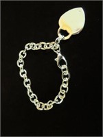 LADIES .925 CHAIN BRACELET WITH HEART CHARM