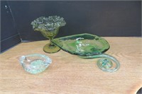 Vintage Ashtray, Art Glass & Compote