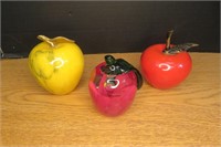 3 Apple Paperweights