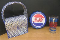 Metal Pepsi Sign, Unique Pocket Book & Pepsi Glas