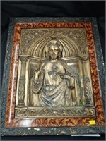 Early 20th Century Tin Wall Hanging of Christ