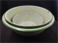 (3) Enamelware Mixing Bowls