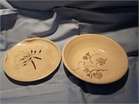 Studio pottery 6" bowl and 6" tray Mattison