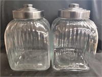(2) Glass Canisters