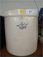 3 Gallon Straight Sided Stoneware Storage Crock