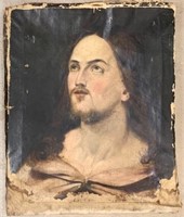 Very Old "Christ" Oil on Canvas