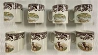 8 Spode "Woodland" Coffee Cups