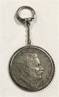 Albert Schweitzer Silver Medallion Keychain