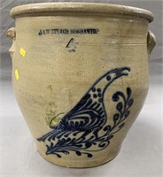 N.A White & Co. Bird Decorated Stoneware Crock