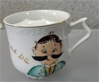 2 Vintage mustache mugs - porcelain