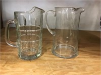 2 Clear Water Pitchers