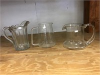 3 Clear Water Pitchers